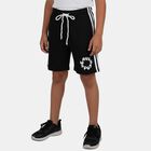 Boys' Black Regular Fit Drawstring Bermuda Shorts, Black, small