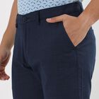 Men's Slim Fit Casual Trousers , Navy Blue, small image number null