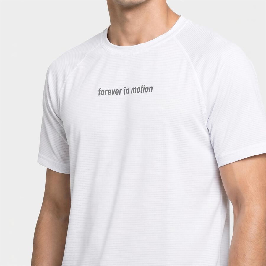 Men's White Crew Neck Raglan Drifit T-Shirt, सफ़ेद, large