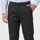 Men's Black Slim Fit Chino Trousers, Black, small
