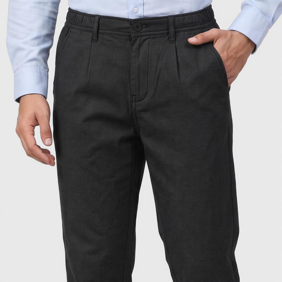 Men's Black Slim Fit Chino Trousers, Black, large