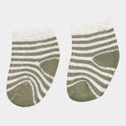 Infants Cotton Stripes Socks, Olive, small image number null