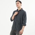 Men's Dark Green Cotton Spread Collar Casual Shirt, गहरा हरा, small image number null