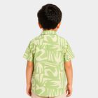 Boys Green Cotton Short Sleeves Collar Regular Fit Shirt, Light Green, small