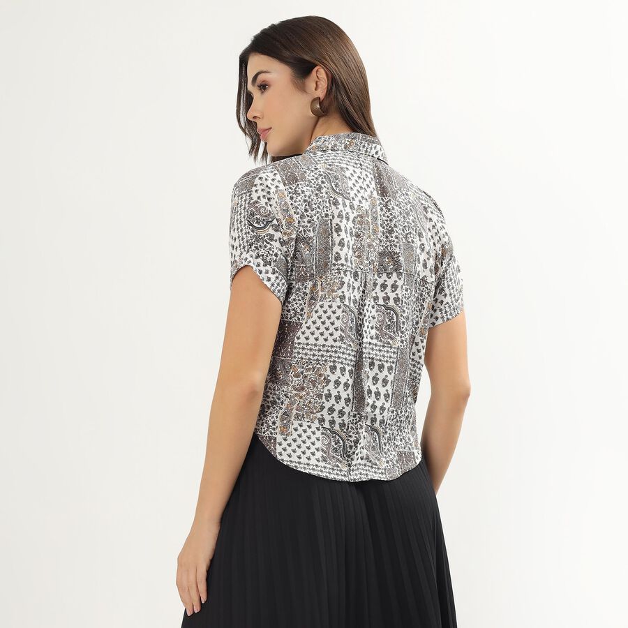 Women's Off White Classic Collar Classic Shirt, Off White, large