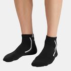 Men's Multi-colored Regular Fit Striped Ankle Length Pack of 3 Socks, चारकोल, small