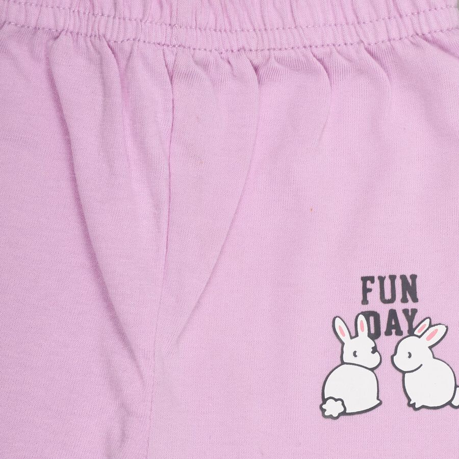 Infants Soft Eggshell White Cotton Pyjama, लाइलेक, large image number null