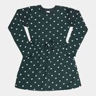 Girls Printed Frock, Dark Green, small image number null