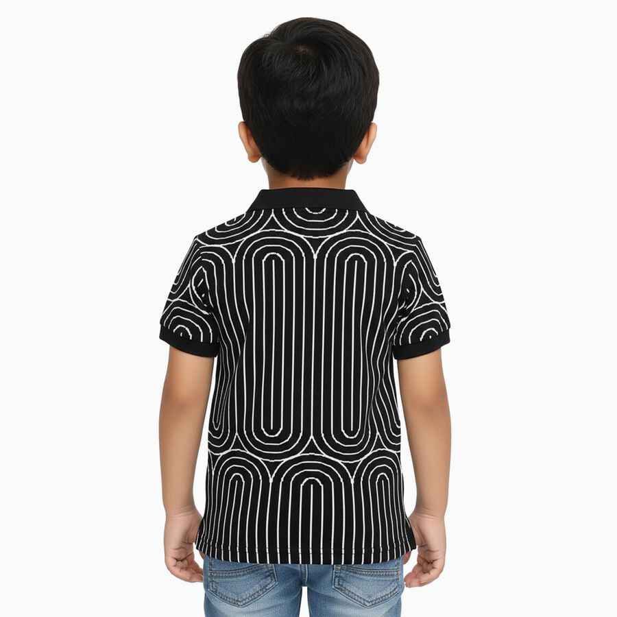 Boys Black Polo Neck Casual T-Shirt, नेवी ब्लू, large image number null