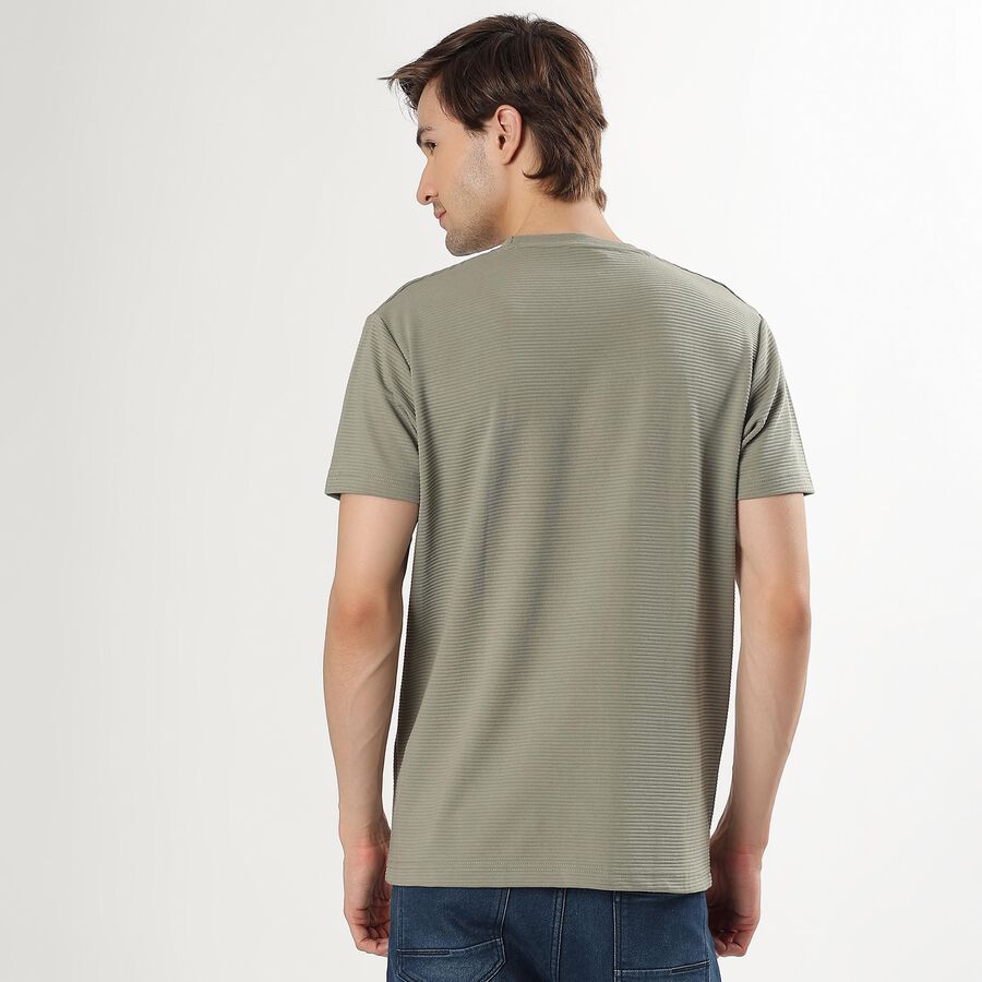 Men's Round Neck Half Sleeves T-Shirt, हल्का हरा, large image number null