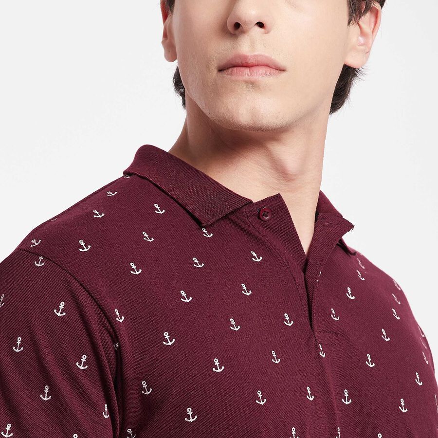 All Over Print Polo Shirt, वाइन, large image number null