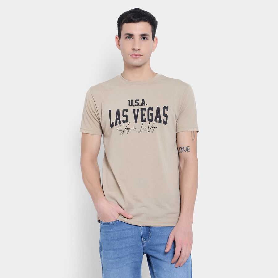 Round Neck T- Shirt, गहरा पीला, large image number null