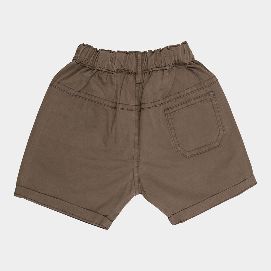 Infants Cotton Solid Half Pant, Olive, large image number null