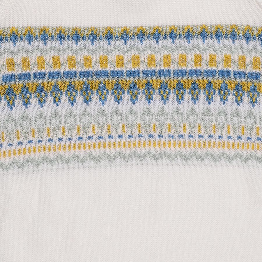 Girls' Rich Eggshell White Crew Neck Casual Pullover, White, large image number null