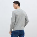 Men's Light Grey Crew Neck Casual Pullover, मिश्रित हल्का ग्रे, small image number null