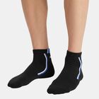 Men's Multi-colored Regular Fit Striped Ankle Length Pack of 3 Socks, चारकोल, small