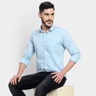 Men's 100% Cotton Casual Shirt, Light Blue, small image number null
