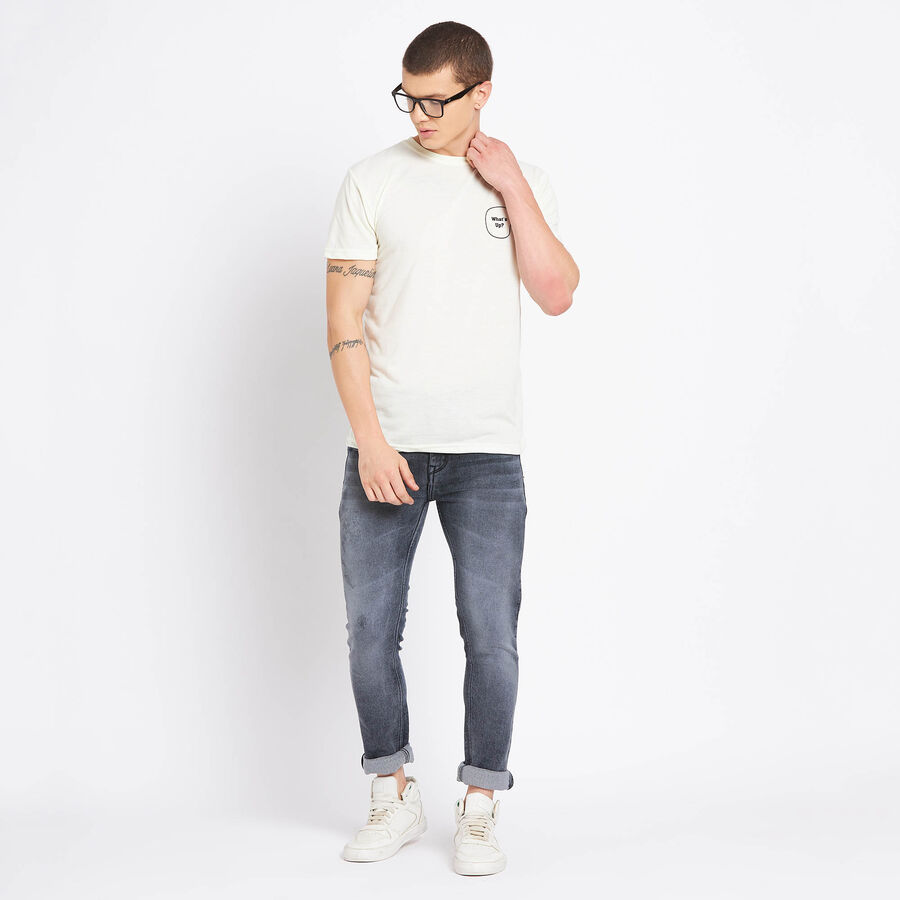 Round Neck T-Shirt, Yellow, large image number null