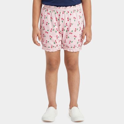 Girls Pink Regular Fit Printed Bloomer