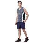 Men Blue Round Neck Casual T-Shirt, Mid Blue, small