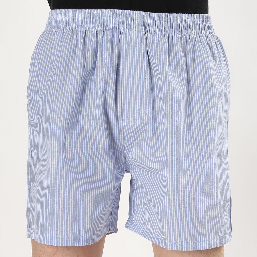 Men's Light Sky Blue Regular Fit Checked Boxers, हल्का नीला, large image number null