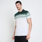Men's Collared Half Sleeves T-Shirt, Dark Green, small