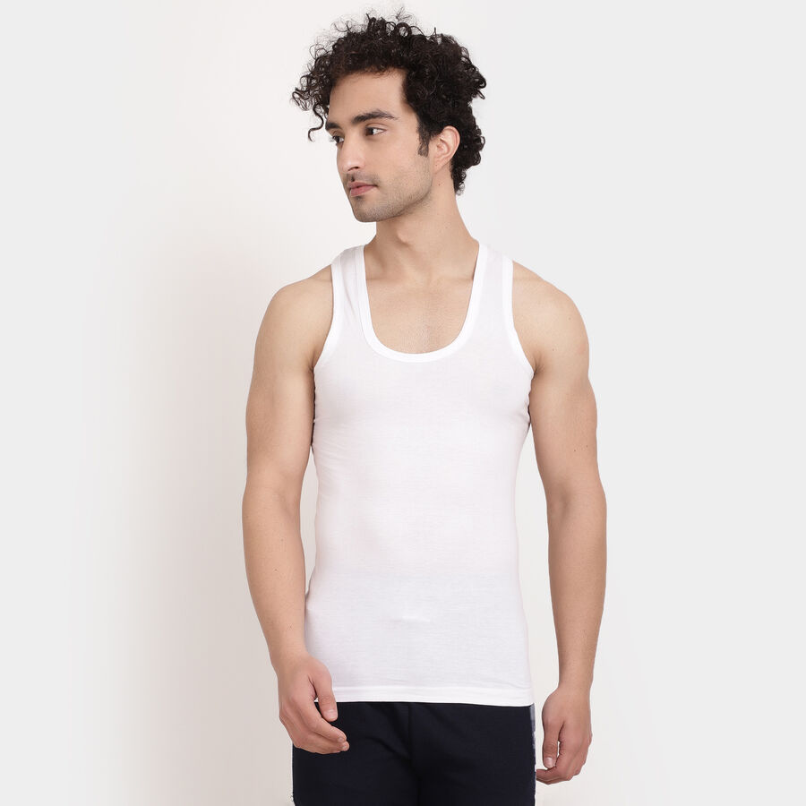 Cotton Single Jersey Vest, White, large image number null