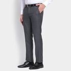 Men's Slim Fit Formal Trousers , मिश्रित मध्यम ग्रे, small