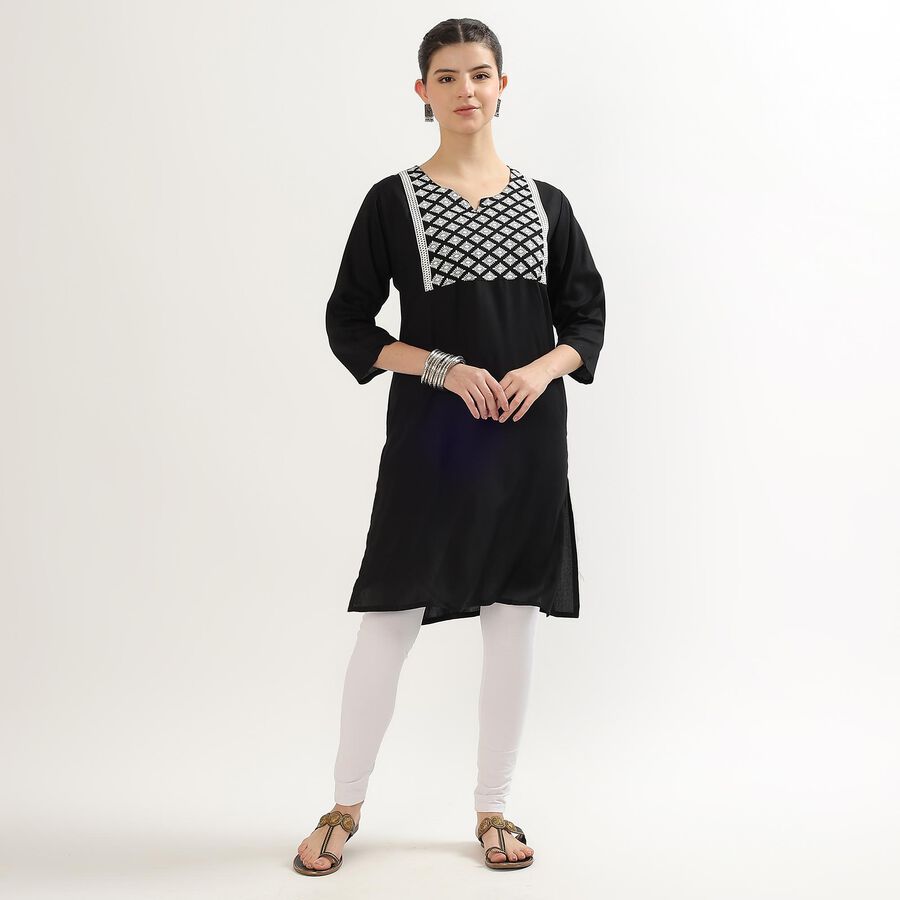Ladies' Kurta , काला, large image number null