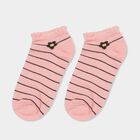 Girls' Pink and Black Regular Fit Patterned Socks Pack of 2, Black, small image number null