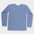 Boys' Muted Steel Blue Round Neck Casual T-Shirt, मध्यम नीला, small image number null