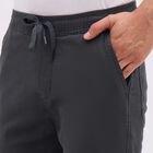 Men's Muted Green Black Slim Fit Jogger Trousers, Dark Green, small image number null