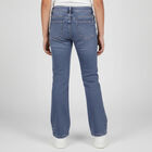 Girls' Stonewashed Blue Slim Fit Embellished Jeans, Mid Blue, small image number null