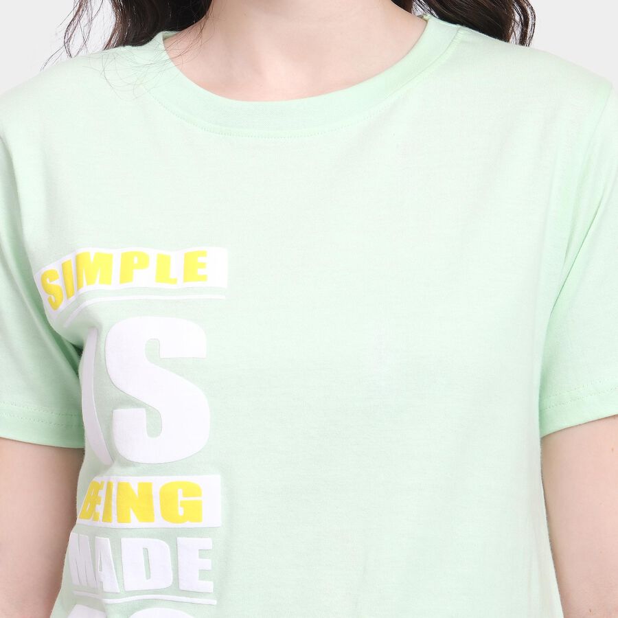 Ladies' 100% Cotton Round Neck T-Shirt, Neon Green, large image number null