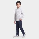 Boys White Cotton Spread Collar Casual Shirt, White, small