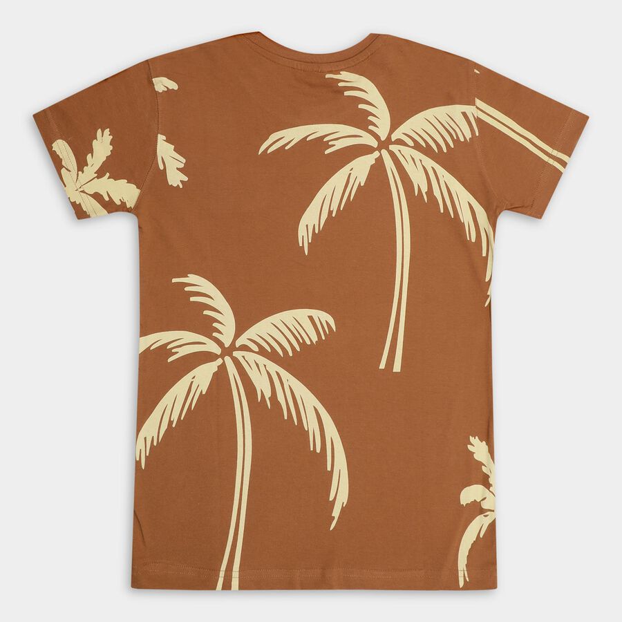 Boys' 100% Cotton Half Sleeves T-Shirt , भूरा, large image number null