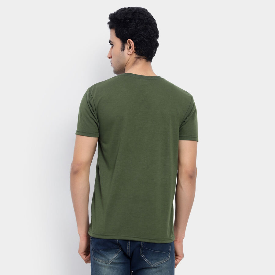Round Neck T-Shirt, Olive, large image number null