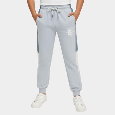 Boys Light Powder Blue Color-Blocked Jogger Pyjama