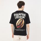 Men's Jet Black Cotton Round Neck Casual T-Shirt, Black, small