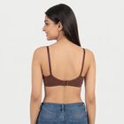 Women's Brown V-Neck Bralette Bra, भूरा, small