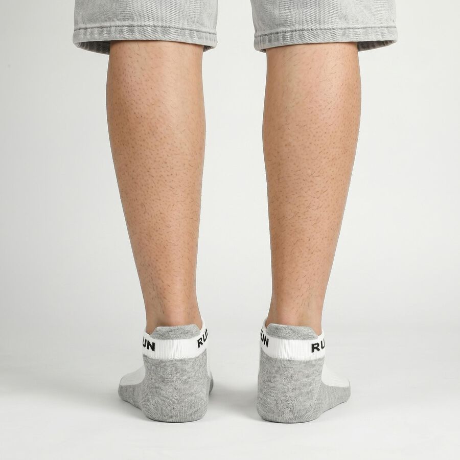 Men's White Regular Fit Text Print Pack of 1 Socks, सफ़ेद, large