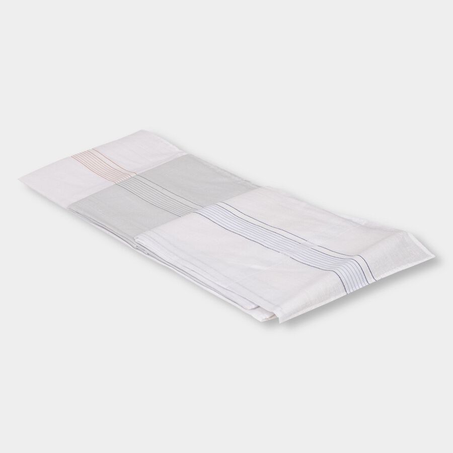 Men's Grey Cotton Handkerchief Set, हल्का ग्रे, large image number null