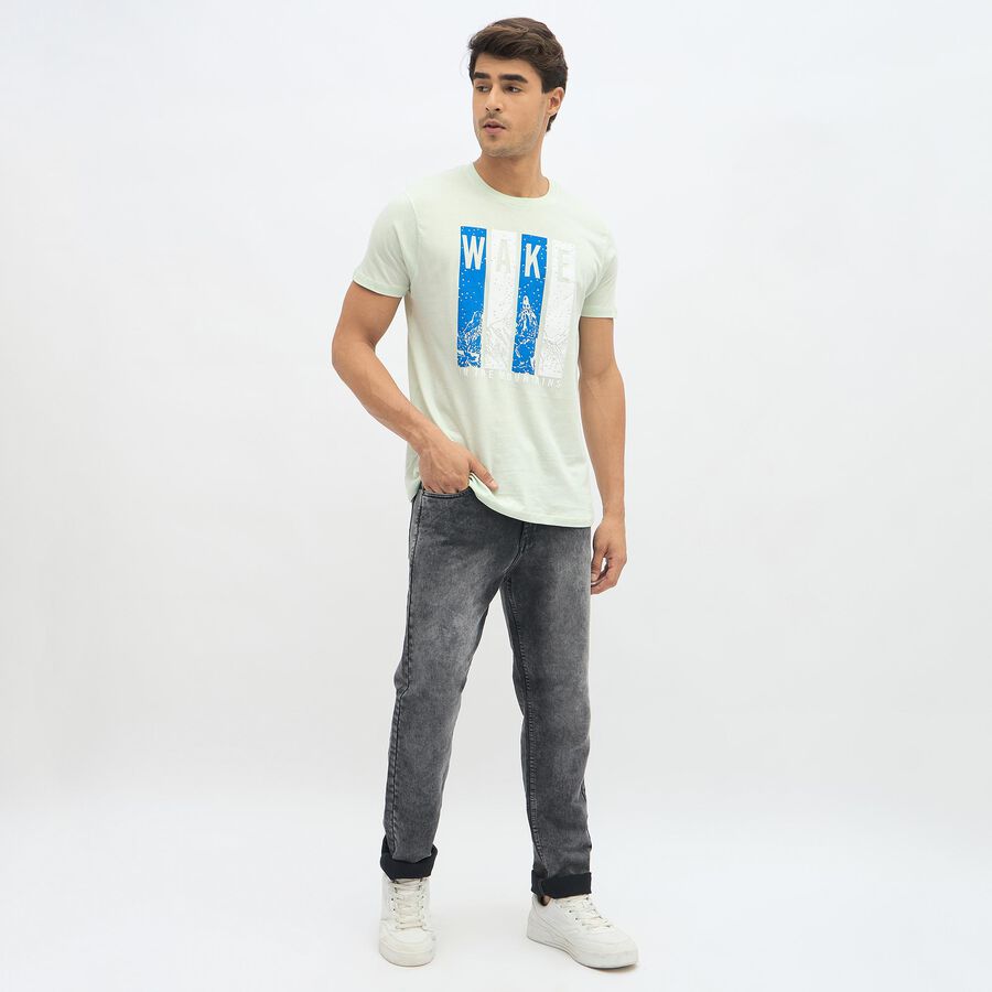 Men's Faded Charcoal Slim Fit Jeans, गहरा ग्रे, large image number null