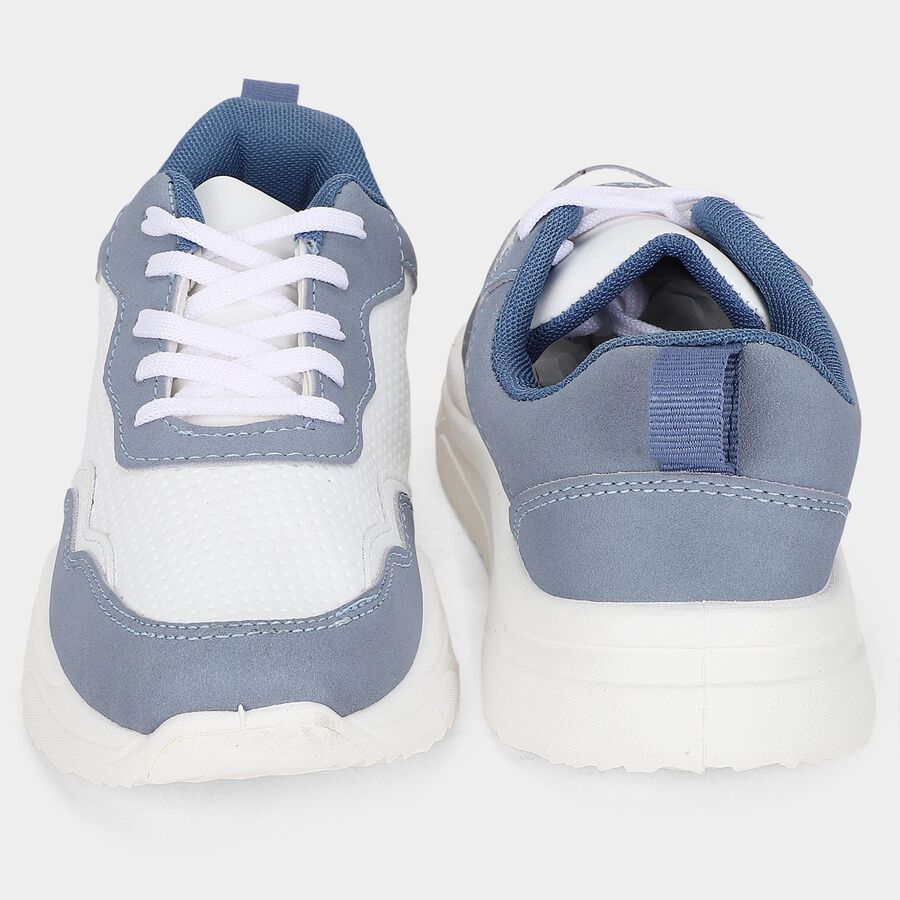 Women's Blue Lace-Up Sneakers, Blue, large