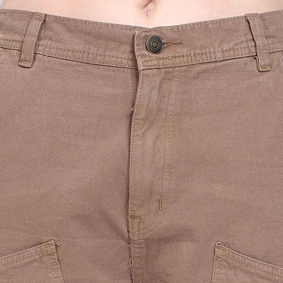 Ladies' 100% Cotton Trousers, Brown, large image number null