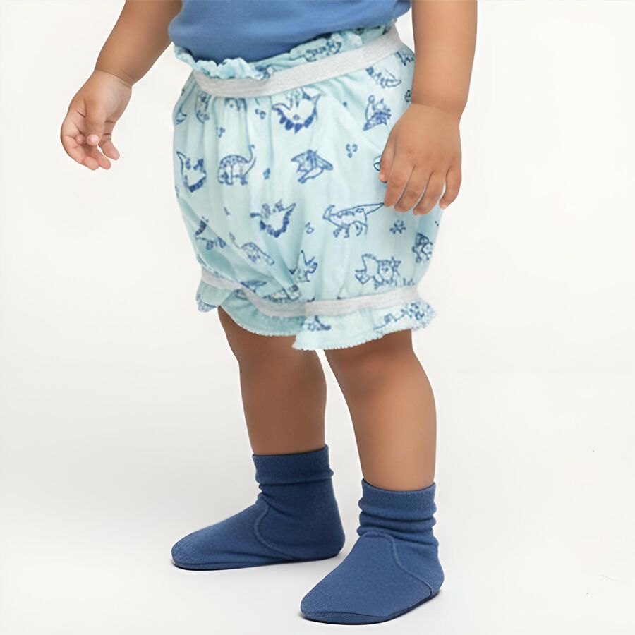 Infants Soft Eggshell White Regular Fit Cotton Bloomers, Aqua, large image number null