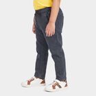 Boys Dark Grey Straight Fit Drawstring Jeans, Dark Grey, small