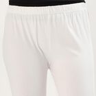Women's Bright White Stretchable Ankle-Length Churidar, White, small image number null