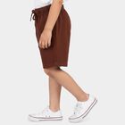 Boys Maroon Regular Fit Casual Bermuda Shorts, Maroon, small