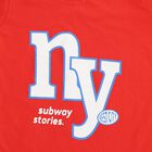 Boys Bright Cherry Red Crew Neck Casual T-Shirt, Red, small image number null